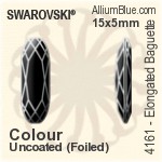 Swarovski Elongated Baguette Fancy Stone (4161) 15x5mm - Clear Crystal With Platinum Foiling