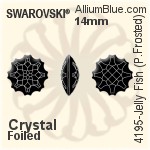 Swarovski Jelly Fish (Partly Frosted) Fancy Stone (4195) 22mm - Crystal Effect With Platinum Foiling