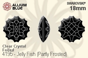 Swarovski Jelly Fish (Partly Frosted) Fancy Stone (4195) 18mm - Clear Crystal With Platinum Foiling
