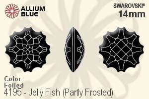 Swarovski Jelly Fish (Partly Frosted) Fancy Stone (4195) 14mm - Color With Platinum Foiling