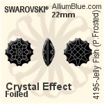 Swarovski Jelly Fish (Partly Frosted) Fancy Stone (4195) 14mm - Crystal Effect With Platinum Foiling