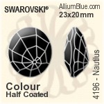 スワロフスキー Nautilus ファンシーストーン (4196) 30x26mm - カラー（コーティングなし） プラチナフォイル