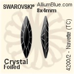施华洛世奇 Navette (TC) 花式石 (4200/2) 8x4mm - Clear Crystal With Green Gold Foiling