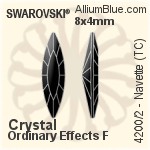 Swarovski Navette (TC) Fancy Stone (4200/2) 8x4mm - Clear Crystal With Green Gold Foiling