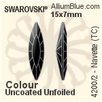 Swarovski Navette (TC) Fancy Stone (4200/2) 8x4mm - Colour (Uncoated) With Green Gold Foiling
