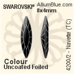 Swarovski Navette (TC) Fancy Stone (4200/2) 8x4mm - Colour (Uncoated) With Green Gold Foiling