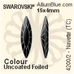 Swarovski Navette (TC) Fancy Stone (4200/2) 15x4mm - Colour (Uncoated) With Green Gold Foiling