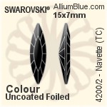 Swarovski Navette (TC) Fancy Stone (4200/2) 15x7mm - Colour (Uncoated) With Green Gold Foiling