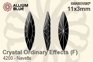 Swarovski Navette Fancy Stone (4200) 11x3mm - Crystal Effect With Platinum Foiling