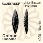 施華洛世奇 馬眼形 花式石 (4200) 15x4mm - 透明白色 白金水銀底