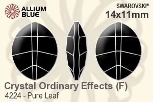 スワロフスキー Pure Leaf ファンシーストーン (4224) 14x11mm - クリスタル エフェクト 裏面プラチナフォイル - ウインドウを閉じる