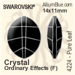 スワロフスキー Pure Leaf ファンシーストーン (4224) 23x18mm - カラー 裏面プラチナフォイル