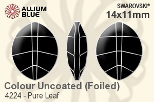 Swarovski Pure Leaf Fancy Stone (4224) 14x11mm - Color With Platinum Foiling - Haga Click en la Imagen para Cerrar
