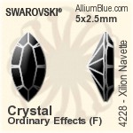Swarovski XILION Navette Fancy Stone (4228) 4x2mm - Crystal Effect With Platinum Foiling