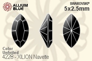 Swarovski XILION Navette Fancy Stone (4228) 5x2.5mm - Color Unfoiled