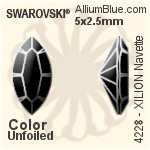 Swarovski XILION Navette Fancy Stone (4228) 5x2.5mm - Crystal Effect With Platinum Foiling