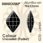 Swarovski Lemon Fancy Stone (4230) 14x9mm - Color With Platinum Foiling