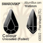 Swarovski Pear-shaped (TC) Fancy Stone (4300/2) 8x4.8mm - Colour (Uncoated) Unfoiled