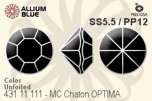 Preciosa プレシオサ MC マシーンカットチャトン OPTIMA (431 11 111) SS5.5 / PP12 - カラー 裏面にホイル無し