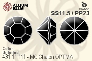 Preciosa プレシオサ MC マシーンカットチャトン OPTIMA (431 11 111) SS11.5 / PP23 - カラー 裏面にホイル無し - ウインドウを閉じる