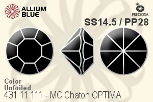 Preciosa MC Chaton OPTIMA (431 11 111) SS14.5 / PP28 - Color Unfoiled - Haga Click en la Imagen para Cerrar