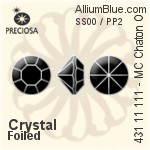 寶仕奧莎 機切尖底石 OPTIMA (431 11 111) SS00 / PP2 - 透明白色 金箔底
