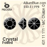 Preciosa MC Chaton OPTIMA (431 11 111) SS7.5 / PP16 - Crystal Effect With Silver Foiling