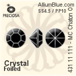 Preciosa MC Chaton OPTIMA (431 11 111) SS0 / PP3 - Clear Crystal With Golden Foiling