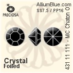 寶仕奧莎 機切尖底石 OPTIMA (431 11 111) SS7.5 / PP16 - 透明白色 金箔底