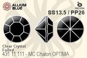 Preciosa プレシオサ MC マシーンカットチャトン OPTIMA (431 11 111) SS13.5 / PP26 - クリスタル 裏面ゴールドフォイル
