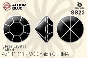 Preciosa MC Chaton OPTIMA (431 11 111) SS23 - Clear Crystal With Golden Foiling