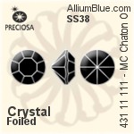 Preciosa MC Chaton (431 11 111) SS38 - Clear Crystal With Golden Foiling