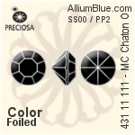 Preciosa MC Chaton OPTIMA (431 11 111) SS3.5 / PP8 - Color With Golden Foiling