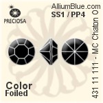 Preciosa プレシオサ MC マシーンカットチャトン OPTIMA (431 11 111) SS7 / PP15 - カラー 裏面ゴールドフォイル