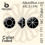 Preciosa MC Chaton OPTIMA (431 11 111) SS2.5 / PP6 - Color With Golden Foiling