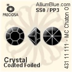 Preciosa MC Chaton (431 11 111) SS0 / PP3 - Crystal (Coated) With Silver Foiling
