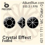 Preciosa MC Chaton OPTIMA (431 11 111) SS3.5 / PP8 - Crystal Effect With Silver Foiling