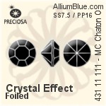 Preciosa MC Chaton (431 11 111) SS7.5 / PP16 - Crystal (Coated) With Silver Foiling