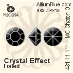 Preciosa MC Chaton OPTIMA (431 11 111) SS9 / PP19 - Crystal Effect With Silver Foiling