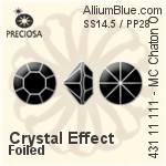 Preciosa MC Chaton OPTIMA (431 11 111) SS14.5 / PP28 - Crystal Effect With Silver Foiling