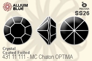 宝仕奥莎 机切尖底石 OPTIMA (431 11 111) SS26 - 白色（镀膜） 银箔底
