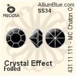 Preciosa MC Chaton OPTIMA (431 11 111) SS34 - Clear Crystal With Golden Foiling