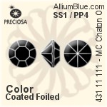 Preciosa プレシオサ MC マシーンカットチャトン OPTIMA (431 11 111) SS1 / PP4 - カラー（コーティング） 裏面ゴールドフォイル