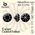 Preciosa MC Chaton OPTIMA (431 11 111) SS2.5 / PP6 - Color (Coated) With Golden Foiling