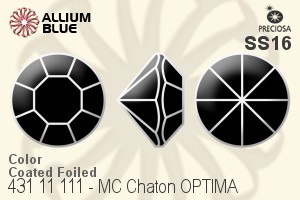 Preciosa MC Chaton OPTIMA (431 11 111) SS16 - Color (Coated) With Golden Foiling - Click Image to Close