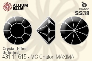 Preciosa MC Chaton MAXIMA (431 11 615) SS38 - Crystal Effect Unfoiled - Haga Click en la Imagen para Cerrar