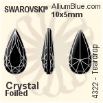 Swarovski Teardrop Fancy Stone (4322) 10x5mm - Crystal Effect With Platinum Foiling