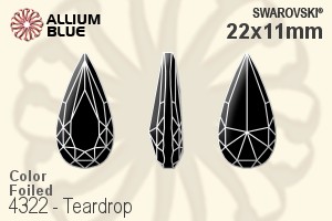 Swarovski Teardrop Fancy Stone (4322) 22x11mm - Color With Platinum Foiling