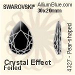 Swarovski Oval Fancy Stone (4127) 30x22mm - Crystal Effect With Platinum Foiling