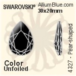 Swarovski Pear-shaped Fancy Stone (4327) 30x20mm - Clear Crystal With Platinum Foiling